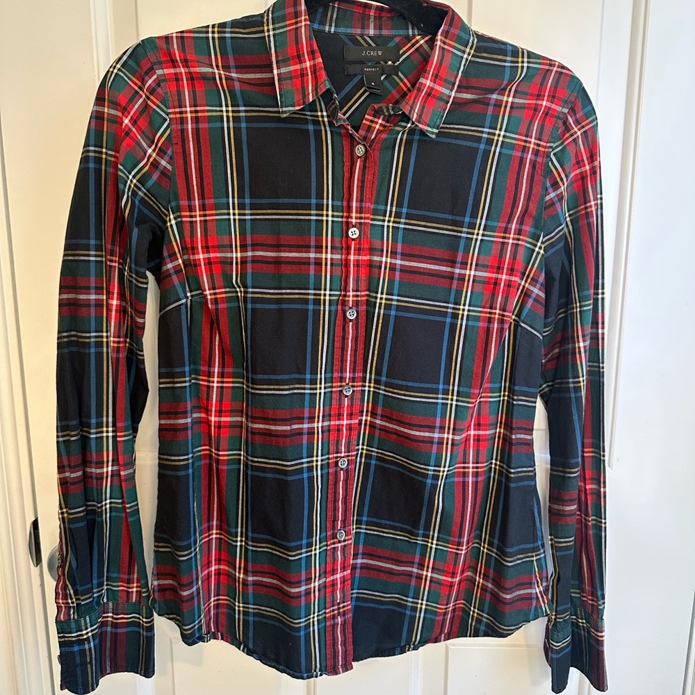 J. Crew Red and Blue Plaid Casual Shirt